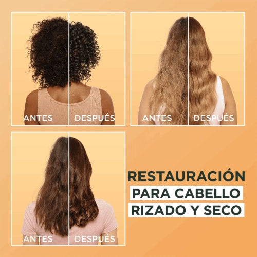 pelo curly hair food cacao garnier antes y despues